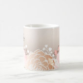 Blush Pink Rustikales Glam Blume Personalisiert Kaffeetasse (Mittel)