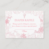 Blush Pink Safari Animals Jungle Diaper Raffle Begleitkarte (Vorderseite)