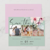 Blush Pink Sage Bloral Hochzeit speichern Sie die  (Vorne/Hinten)