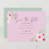 Blush Pink Sage Bloral Hochzeit speichern Sie die (Vorne/Hinten)