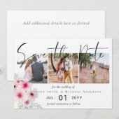 Blush Pink Sage Bloral Hochzeit speichern Sie die  (Vorne/Hinten)