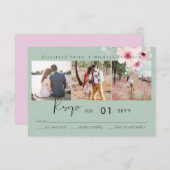 Blush Pink Sage Bloral Wedding RSVP Budget (Vorne/Hinten)