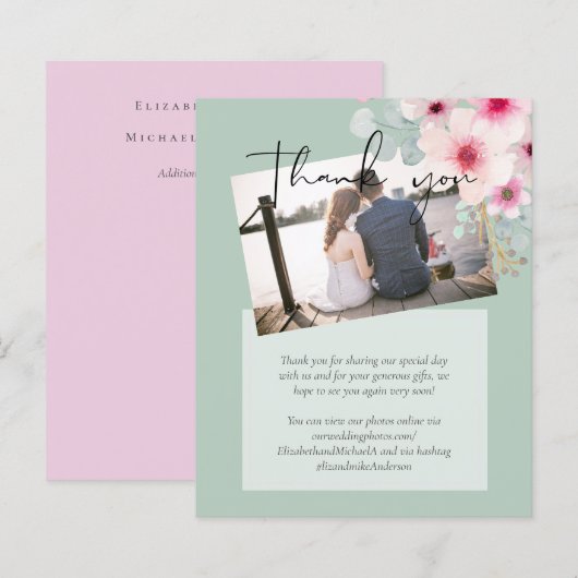 Blush Pink Sage Blumenzettel (Vorne/Hinten)