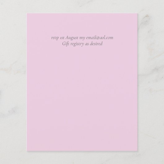 Blush Pink Sage Blumenzettel (Rückseite)