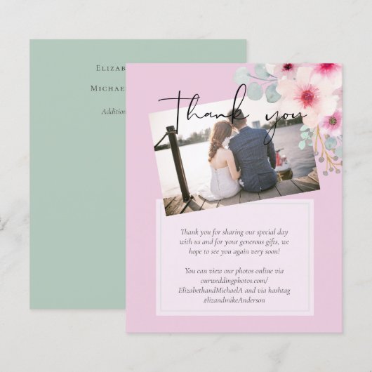 Blush Pink Sage Blumenzettel (Vorne/Hinten)