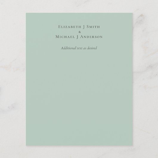 Blush Pink Sage Blumenzettel (Rückseite)