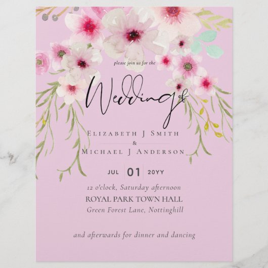 Blush Pink Sage Blumenzettel Flyer (Vorne)