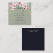 Blush Pink Sage Blumenzettel Quadratische Visitenkarte (Vorne/Hinten)