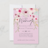 Blush Pink Sage Blumenzettel RSVP Karte (Vorderseite)