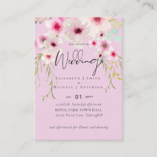 Blush Pink Sage Blumenzettel Visitenkarte