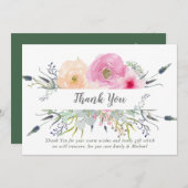 Blush Pink Sage Danke Card Boho Kräuter (Vorne/Hinten)