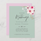 Blush Pink Sage Floral Wedding INVIERT Budget (Vorne/Hinten)