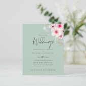 Blush Pink Sage Floral Wedding INVIERT Budget (Stehend Vorderseite)