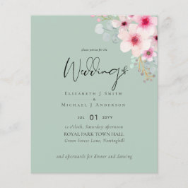 Blush Pink Sage Floral Wedding INVIERT Budget