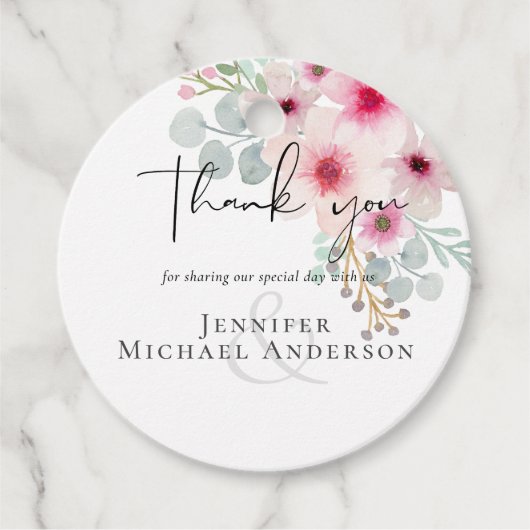 Blush Pink Sage Gastgeschenk Hochzeit Geschenktast Geschenkanhänger (Vorderseite)