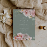 Blush Pink & Sage Green Elegante Hochzeit Einladung<br><div class="desc">Blush Pink & Sage Green Elegante Hochzeitsfeier Einladung Siehe Matching Kollektion in Niche und Nest Store</div>