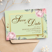 Blush Pink Sage Green Floral Elegante Hochzeit Save The Date