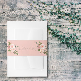 Blush Pink & Sage Green Floral Wedding Einladungsbanderole