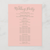 Blush Pink & Sage Green Floral Wedding Programm (Rückseite)