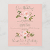 Blush Pink & Sage Green Floral Wedding Programm (Vorderseite)