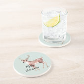 Blush Pink Sage Grünes Weihnachtsfest Getränkeuntersetzer (Seite)