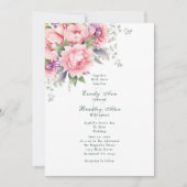 Blush Pink Sage Wasserfarbe Blumenschrift Hochzeit Einladung (Vorderseite)