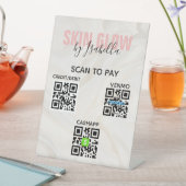 Blush Pink Salon QR Code Scan to Pay Sockelschild (In Situ)
