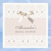 Blush Pink Satin Bow White Lace Brautparty Serviette