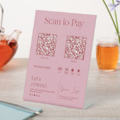 Blush Pink Scan to Pay Sockelschild (In Situ)