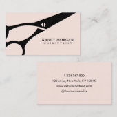 Blush Pink Schere Haarstylist Visitenkarte (Vorne/Hinten)