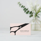 Blush Pink Schere Haarstylist Visitenkarte (Stehend Vorderseite)