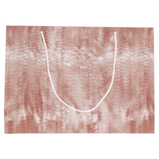 Blush Pink Schlange Print Große Geschenktüte (Rückseite)