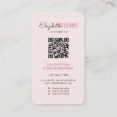 Blush Pink Schönheitsästhesie QR Code Loyalität &  Visitenkarte (Vorderseite)