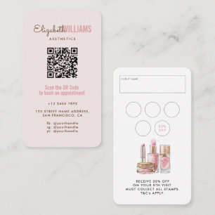 Blush Pink Schönheitsästhesie QR Code Loyalität & Visitenkarte