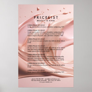 Blush Pink Schönheitssalon Preisliste Poster