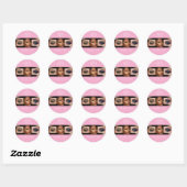 Blush Pink Schrift Logo Foto Make-up Danke Runder Aufkleber (Blatt)
