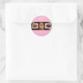 Blush Pink Schrift Logo Foto Make-up Danke Runder Aufkleber (Tasche)