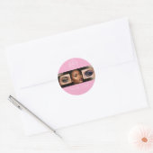 Blush Pink Schrift Logo Foto Make-up Danke Runder Aufkleber (Umschlag)