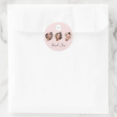 Blush Pink Schrift Logo Foto Make-up Danke Runder Aufkleber (Tasche)
