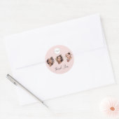 Blush Pink Schrift Logo Foto Make-up Danke Runder Aufkleber (Umschlag)