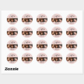 Blush Pink Schrift Logo Foto Make-up Runder Aufkleber (Blatt)