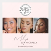 Blush Pink Schrift Logo Foto Make-up-Studio  Fensteraufkleber (Blatt)