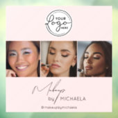 Blush Pink Schrift Logo Foto Make-up-Studio  Fensteraufkleber (Blatt 3)