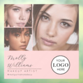 Blush Pink Schrift Logo Foto Makeup Studio Fenster Fensteraufkleber (Blatt 3)