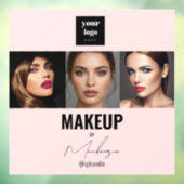 Blush Pink Schrift-Logo Foto Makeup Studio Fenster Fensteraufkleber (Blatt 3)