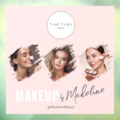 Blush Pink Schrift Logo Foto Makeup Studio Fensteraufkleber (Blatt 3)