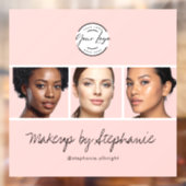 Blush Pink Schrift Logo Foto Makeup Studio Fensteraufkleber (Blatt 2)