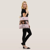 Blush Pink Schrift Logo Foto Makeup Studio Tasche (Am Model)