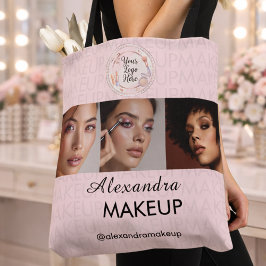 Blush Pink Schrift Logo Foto Makeup Studio Tasche