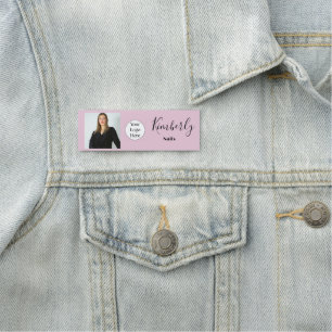Blush Pink Schrift Logo Foto Maniküre Namensschild